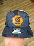 Lucky Diesel Hat Leather Patch Blue Camo